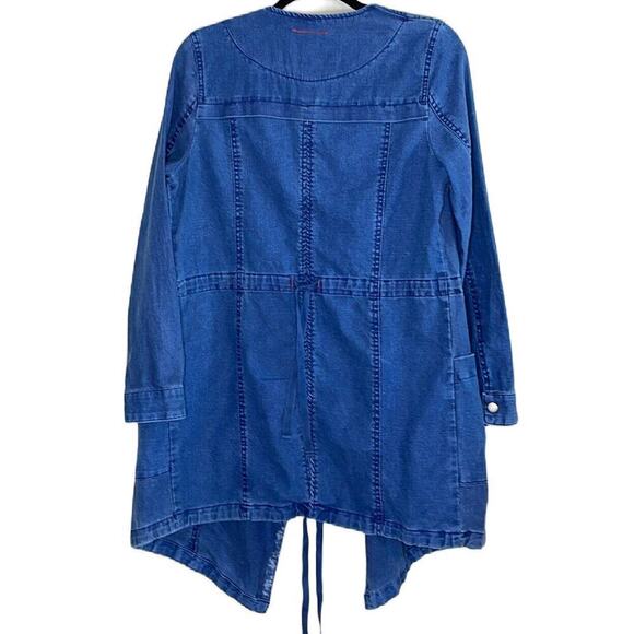 ANTHROPOLOGIE HEI HEI LONG DENIM PARKA LINEN BLEND‎ SIZE XS - Picture 2 of 9